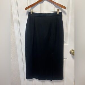 Classic WOOL Black Midi Skirt